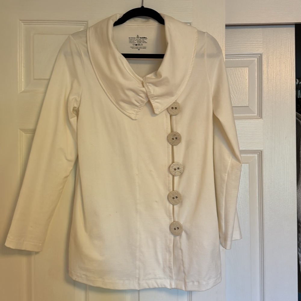 Neon Buddha Ivory Colored Cotton Spandex Jacket Size XS